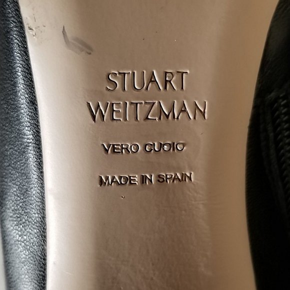 Stuart Weitzman Pure Pointy Toe Bootie, Black Leather, Womens Size 5 - Picture 11 of 13